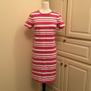 OLD NAVY Pink White Stripe T-Shirt Dress- Small
